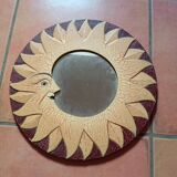 Miroir soleil en bois jaune & marron