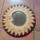 Yellow & brown wooden sun mirror