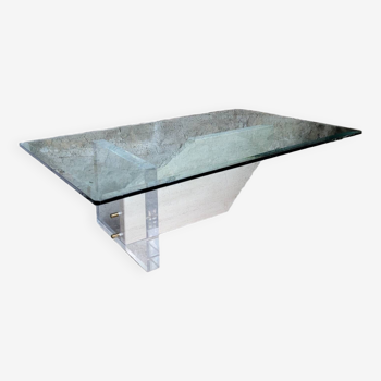 Table basse en verre, marbre et altuglas, Italie