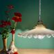Vintage white opaline lace pendant light (OP12)
