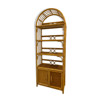 Rattan and wicker bamboo shelf