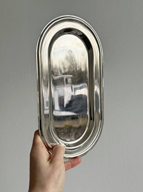 Small vintage tray in lightweight metal