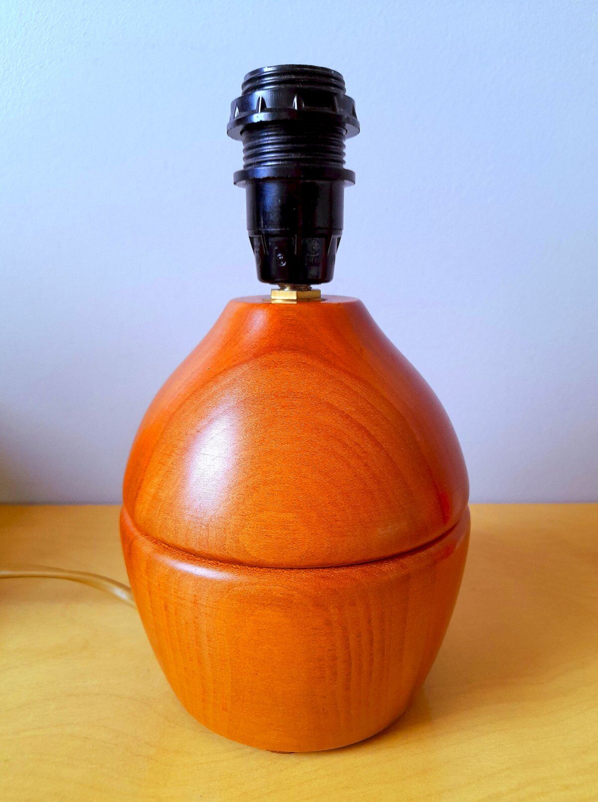 Scandinavian wooden lamp base 1970