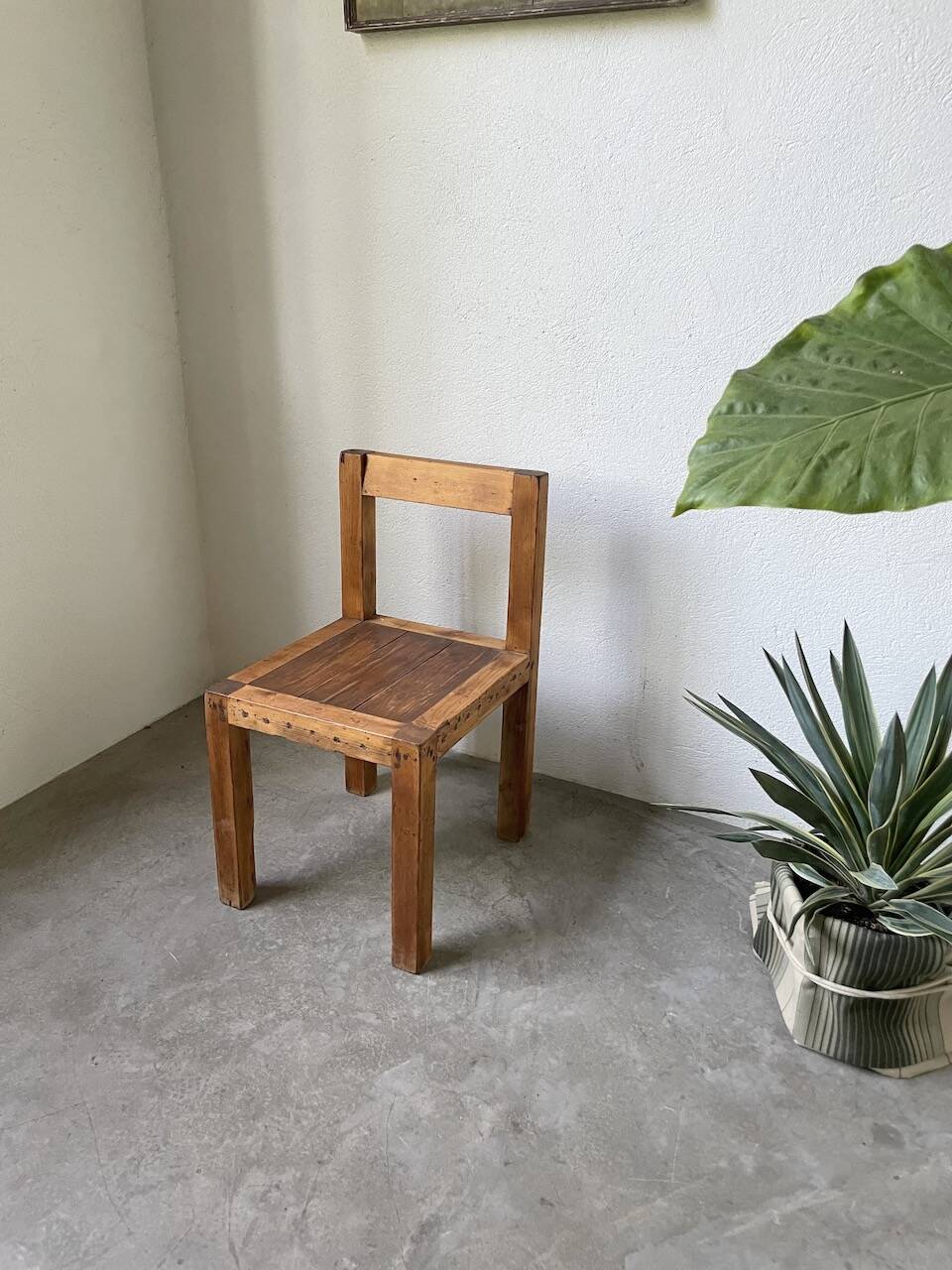 Brutalist pine chair