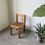 Brutalist pine chair