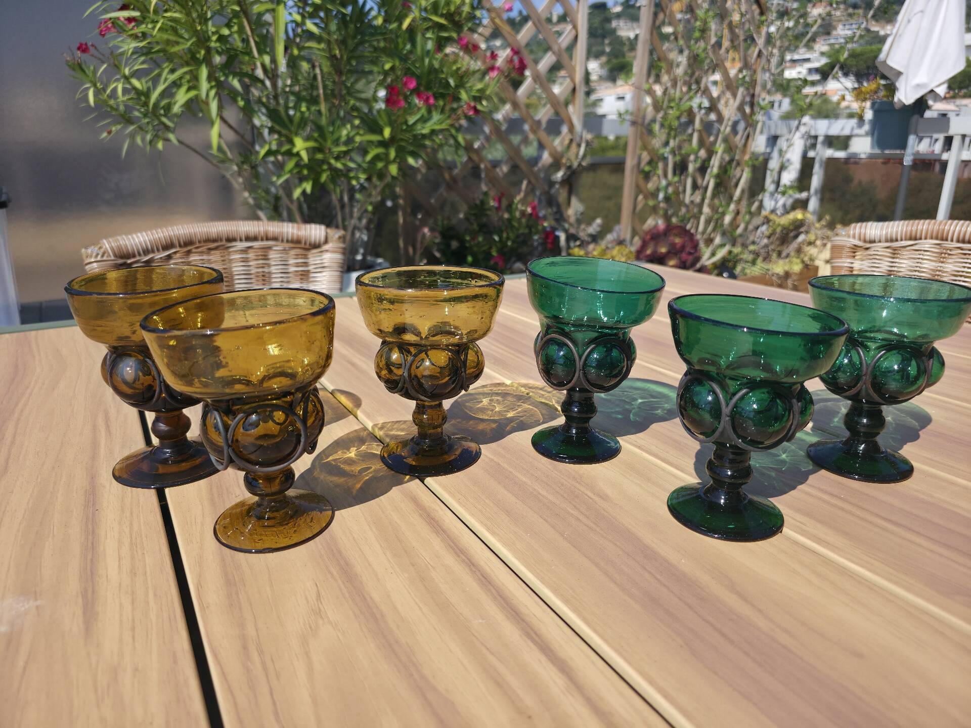 Set of 6 Brutalist Chalices – Attributed to Felipe Derflingher – 1960