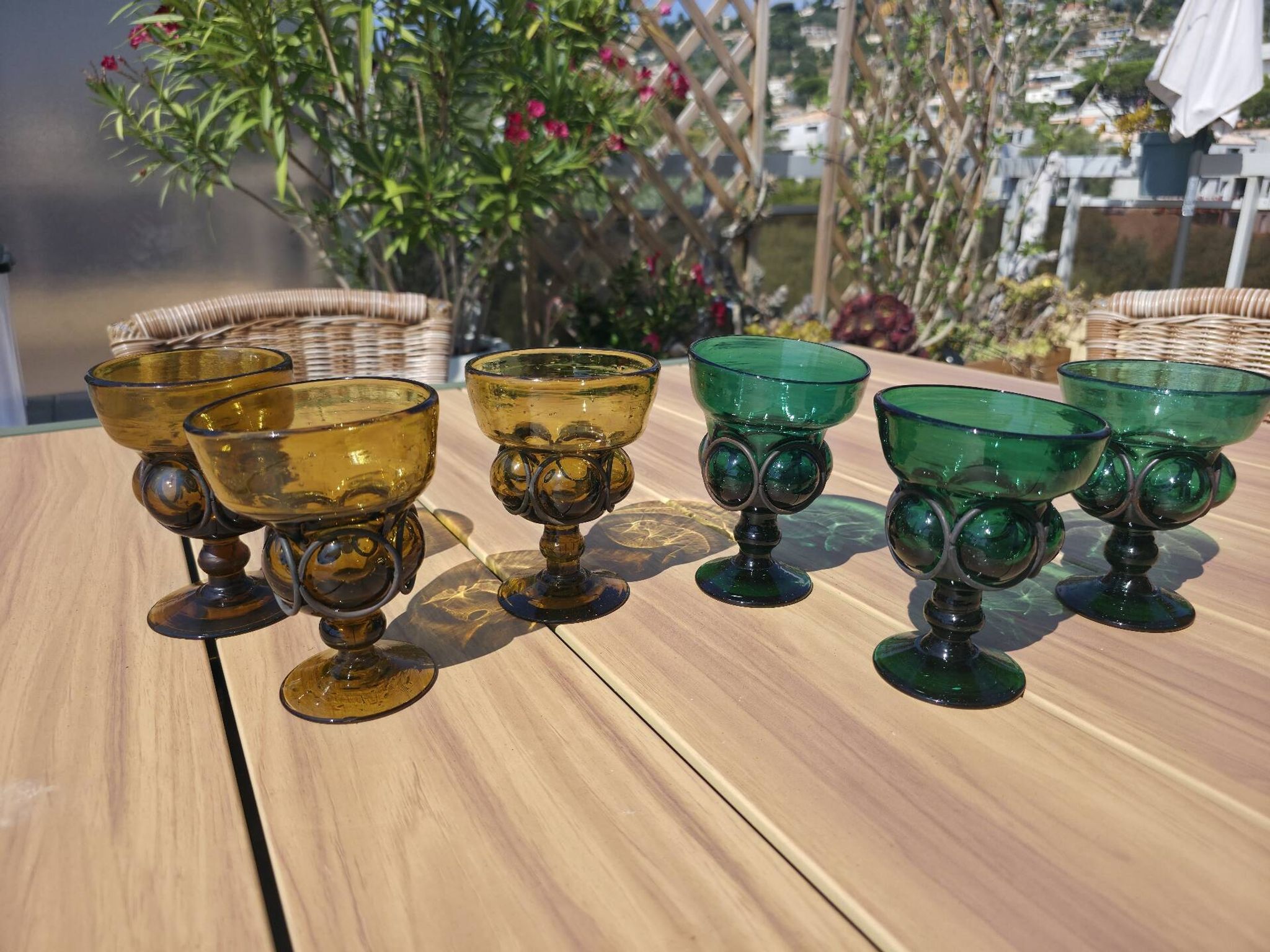 Set of 6 Brutalist Chalices – Attributed to Felipe Derflingher – 1960