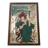 Miroir peint publicitaire Absinthe Robette Art Nouveau