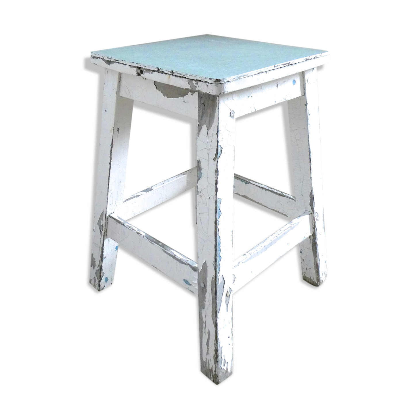 Stool with formica seat Mint green, years 50
