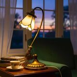 Tiffany-style bronze lamp from the mid-20th century.