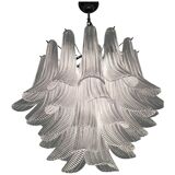 Lustre rayé en verre de murano « selle »
