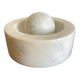 Space Age XXL ashtray in white marble, Italian design 1970.