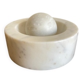 Space Age XXL ashtray in white marble, Italian design 1970.