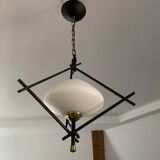 Old lamp opaline and metal house Lunel