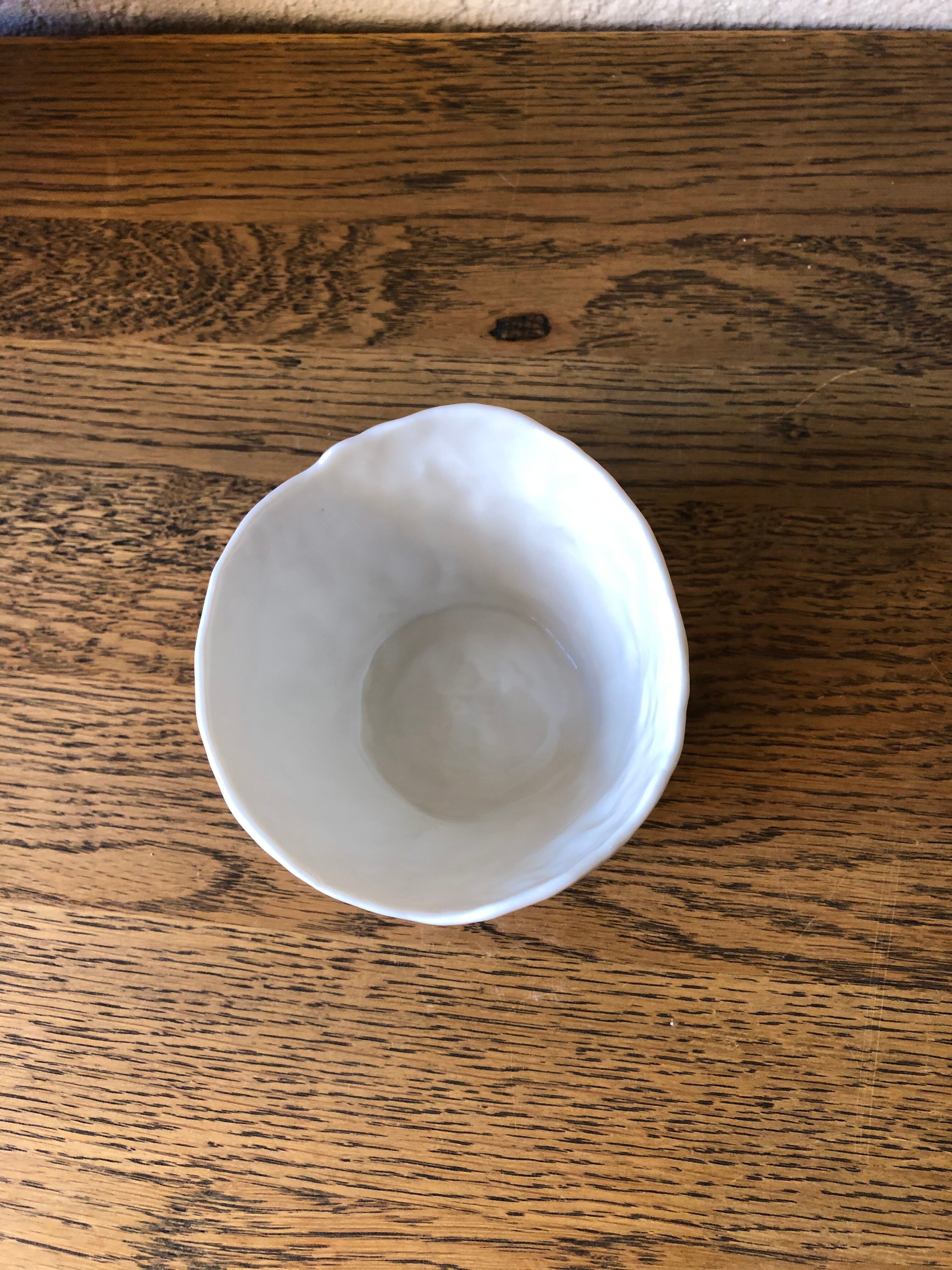 Porcelain bowl made with pinch technique