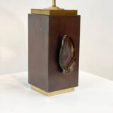 Vintage brass agate table lamp, 1970s
