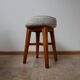 Pair of English Mid-Century Stools with Fresh Upholstery