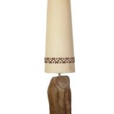 Brutalist oak sculpture lamp