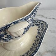 Saucière gien guirlandes 1937 terre de fer