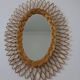 Italian rattan mirror, 1960s