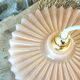 Vintage opaline pink pleated molded glass pendant light