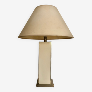 Lacquered lamp base and golden brass 80s