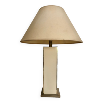 Pied de lampe laquée et laiton doré années 80