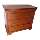 Commode 3 tiroirs avec tablette coulissante - Style Louis Philippe - couleur merisier