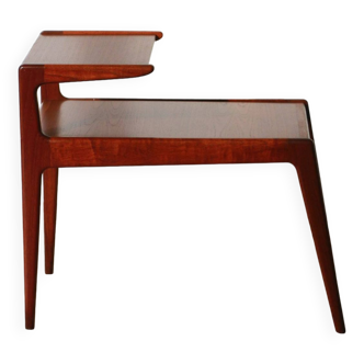 Scandinavian teak side table with double top - Kurt Ostervig