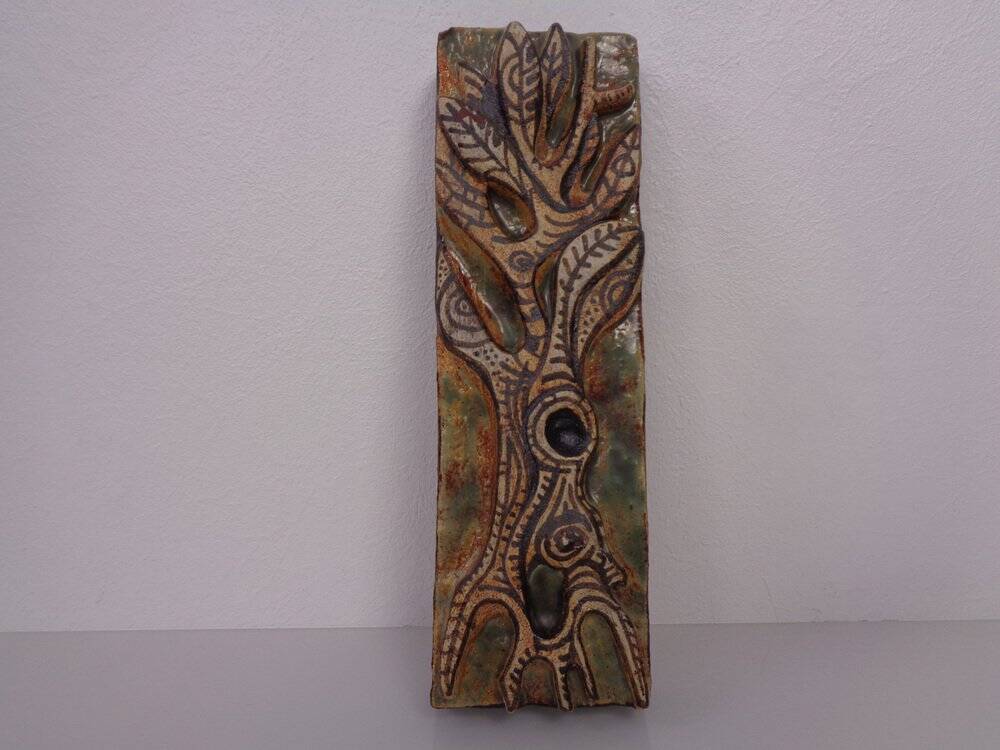 Studio ceramic wall plaque by Gerhard Liebenthron, Germany, 1983