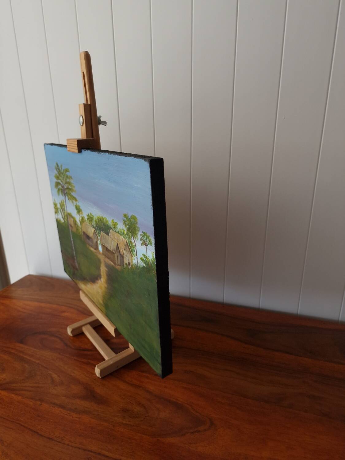 Vintage exotic painting in colonial style