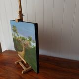 Vintage exotic painting in colonial style