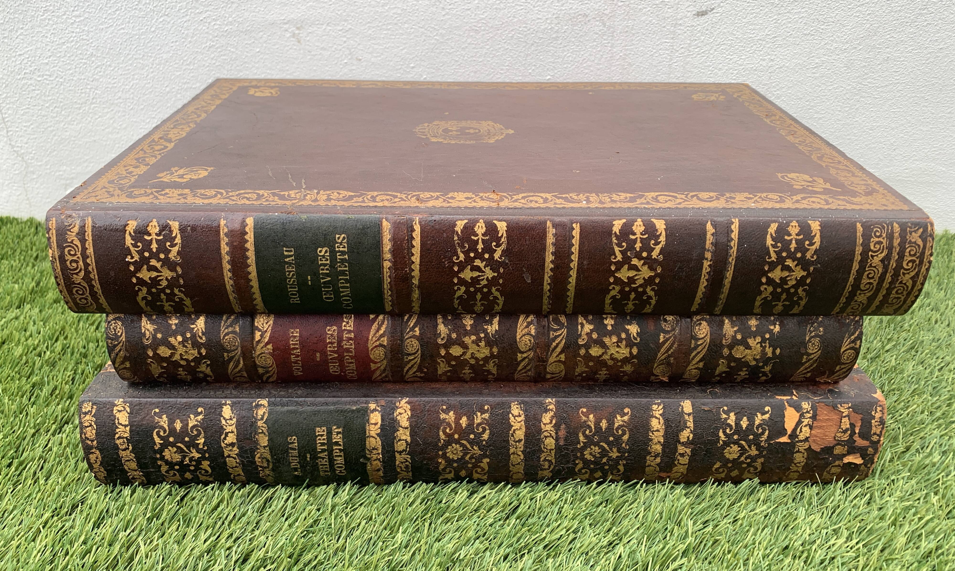 Trompe l'oeil storage box of old books, twentieth century