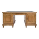 Bureau double face en chêne et cuir