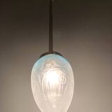 Lámpara "Art Nouveau" de latón y cristal. España, 1930s.