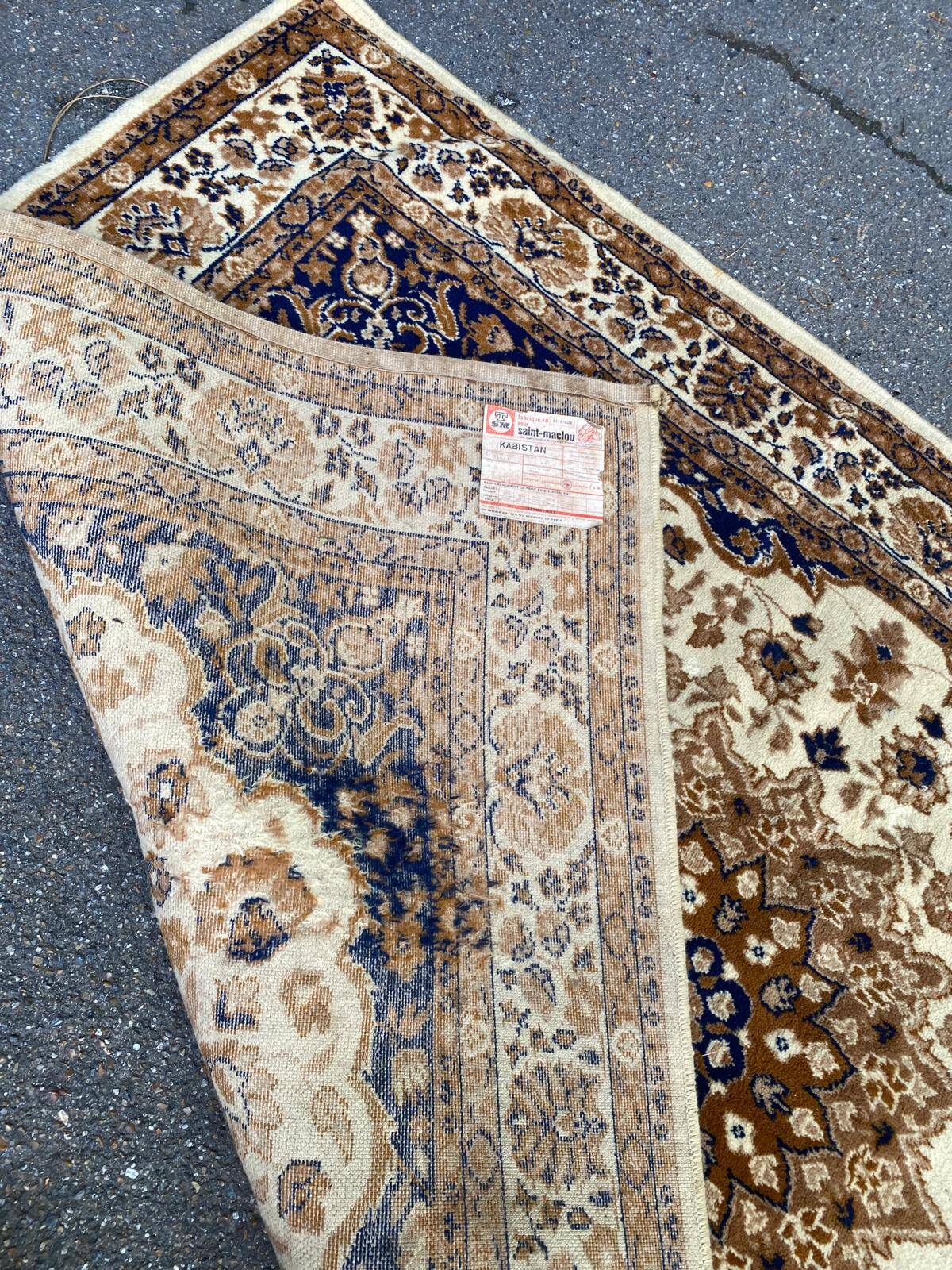 Handmade Persian wool rug gold Kabistan Saint Maclou 170x240cm