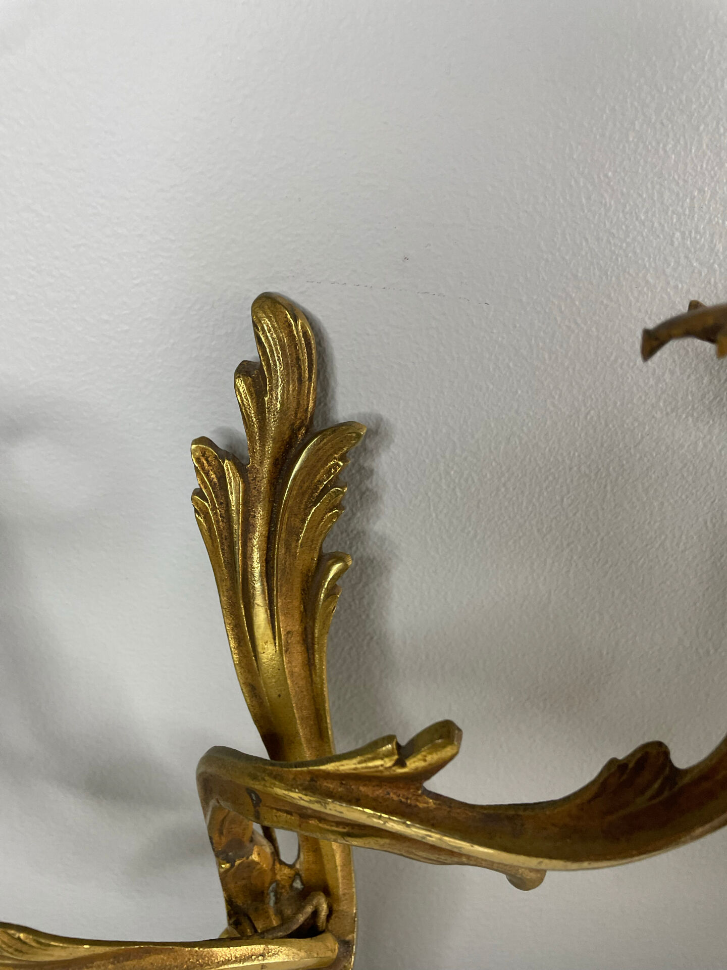 2 antique wall sconces in gilded bronze, Louis XV style