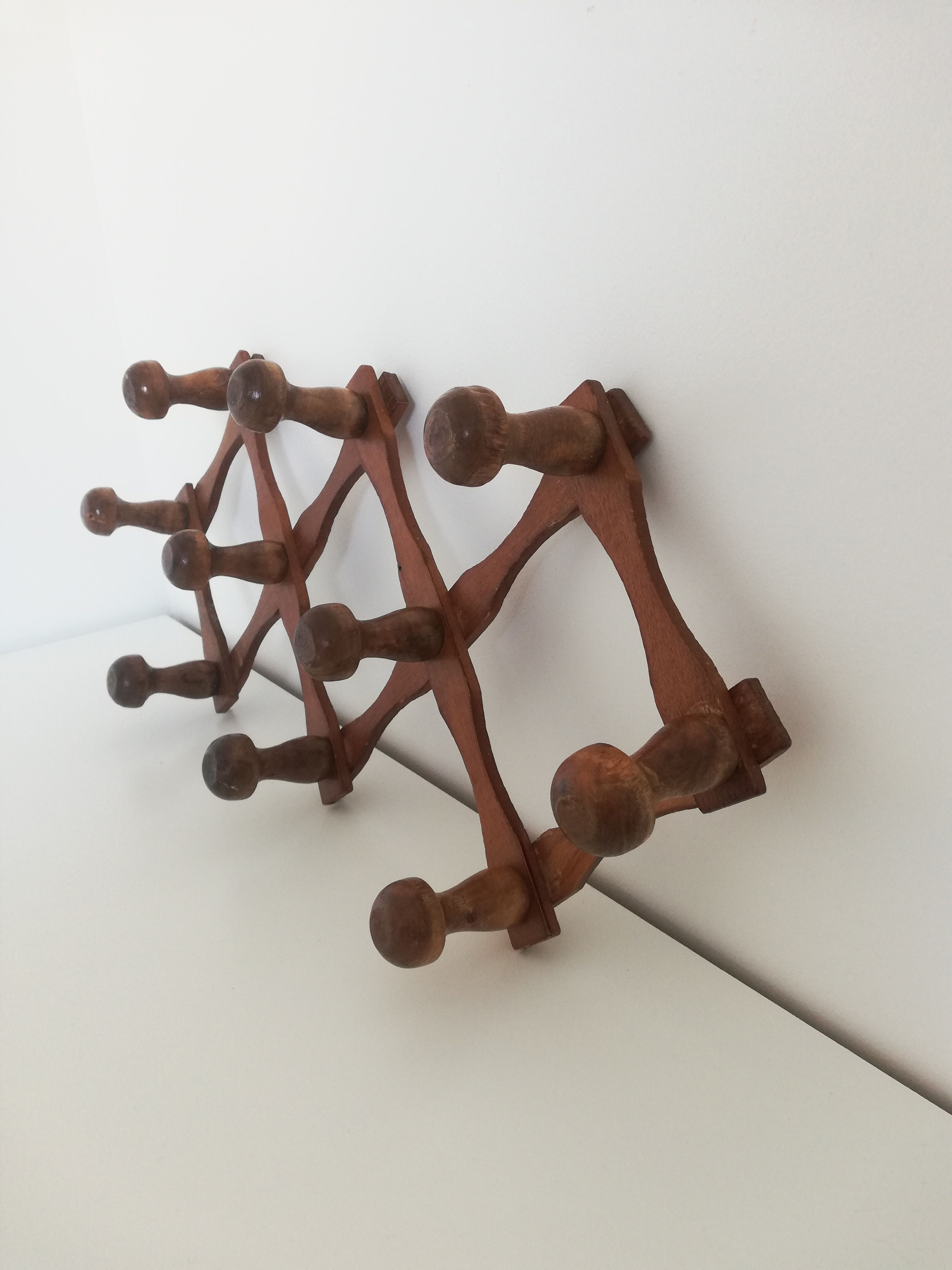 Vintage accordion coat rack