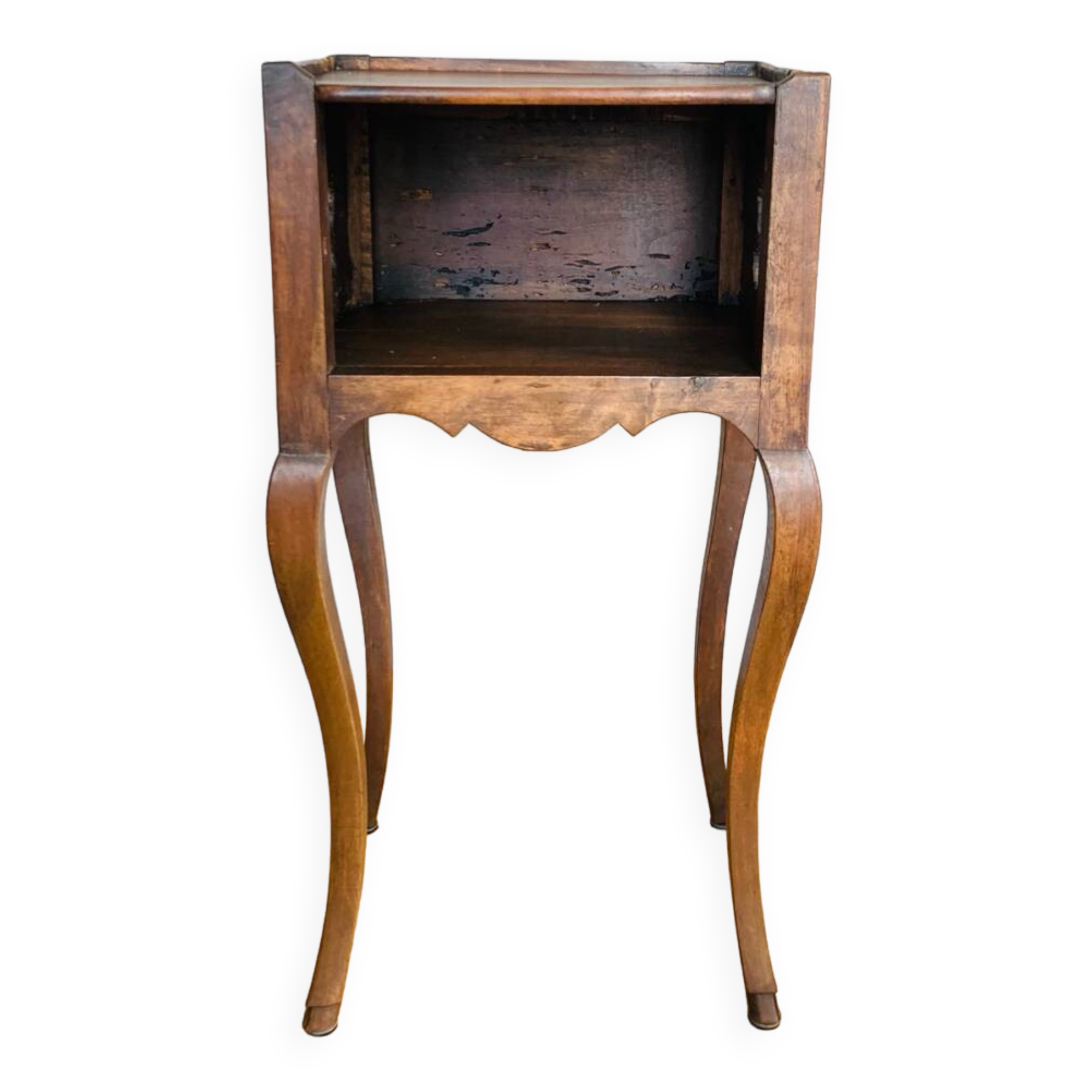 Louis XV bedside table or snack table, 18th century, quadrilobed side openings