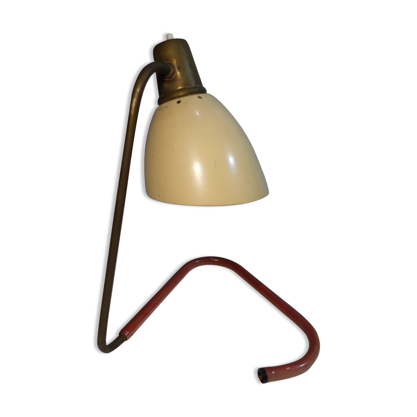Golden brass casserole lamp 1950s