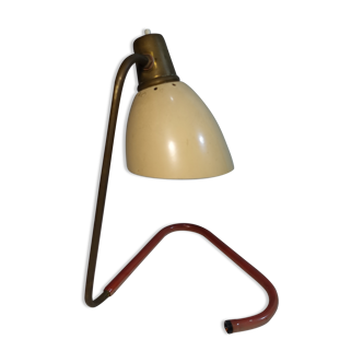 Golden brass casserole lamp 1950s