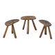 Italian Primitive Wooden Stools, 1950s, Set of 3