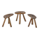 Italian Primitive Wooden Stools, 1950s, Set of 3