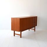 Scandinavian Teak Sideboard with Sculpted Drawers, 1950s/1960s