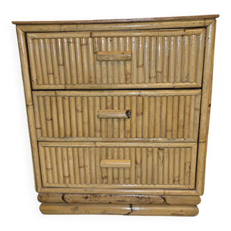 Chevet vintage bambou
