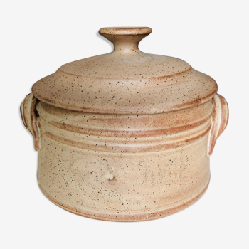 Covered terracotta pot