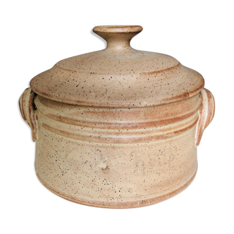 Covered terracotta pot