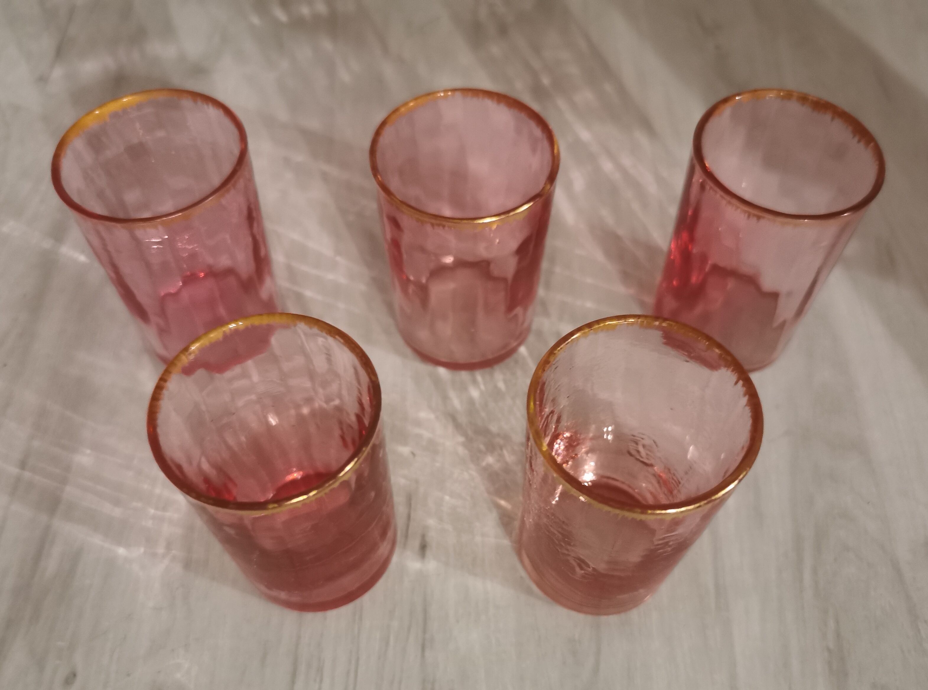 Vintage liqueur glasses blown glass