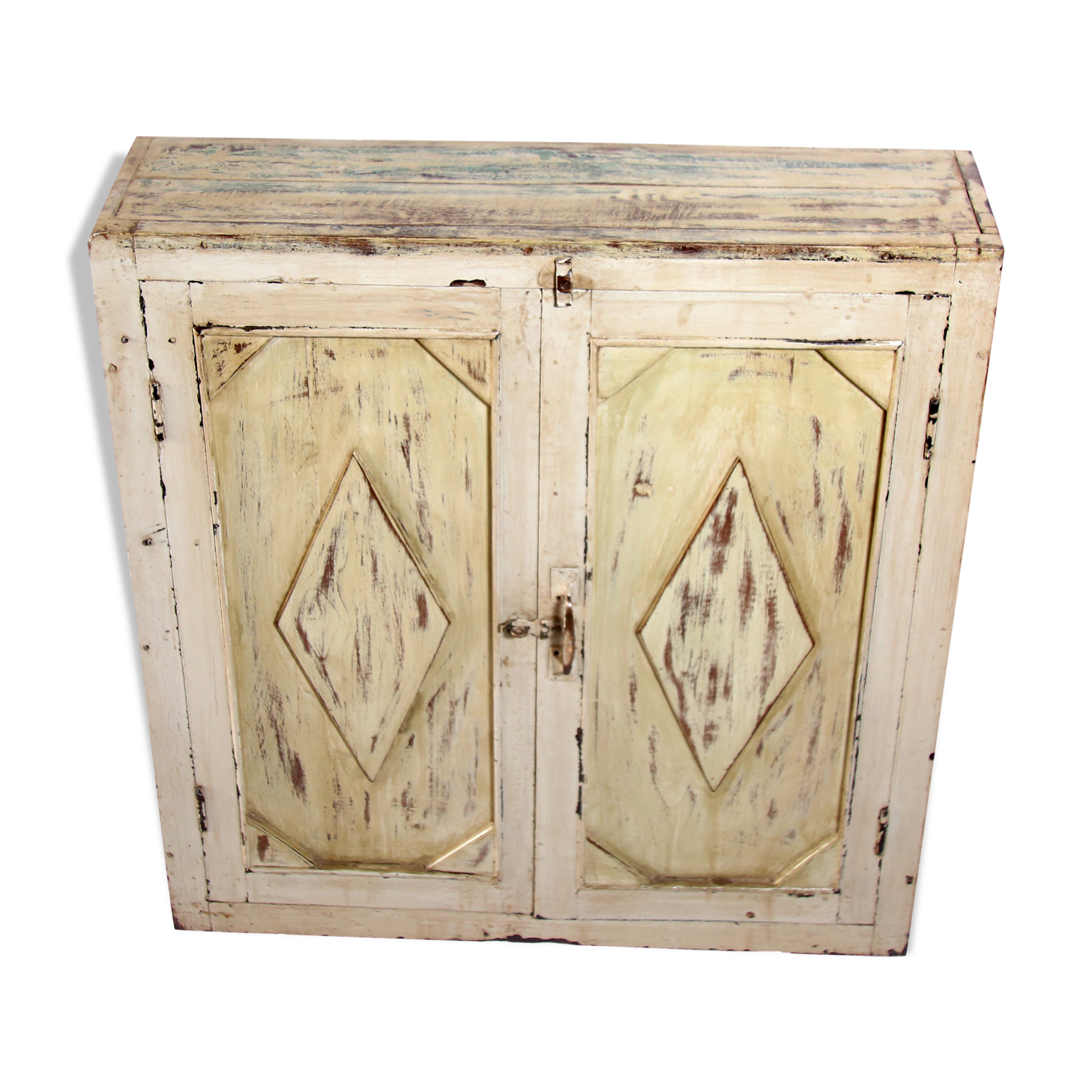 Art Deco wall cabinet in ancient Burmese teak