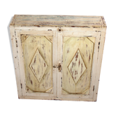 Art Deco wall cabinet in ancient Burmese teak
